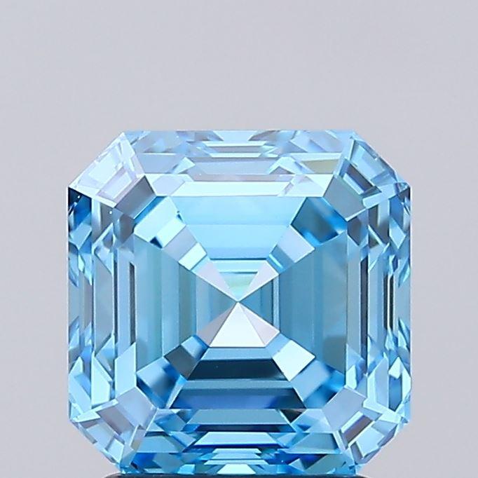 2.25 Ct. Fancy Vivid Blue Asscher Lab Grown Diamond