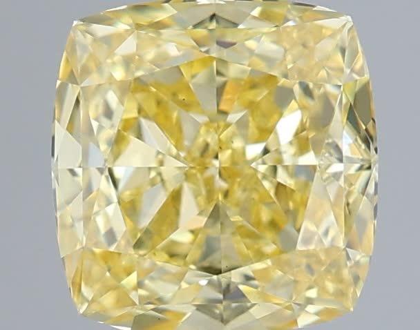 2.05 Ct. Fancy Intense  Yellow Cushion Lab Grown Diamond