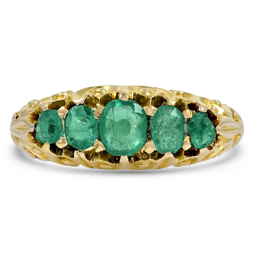 Victorian Emerald Vintage Ring | Toloumne | Brilliant Earth