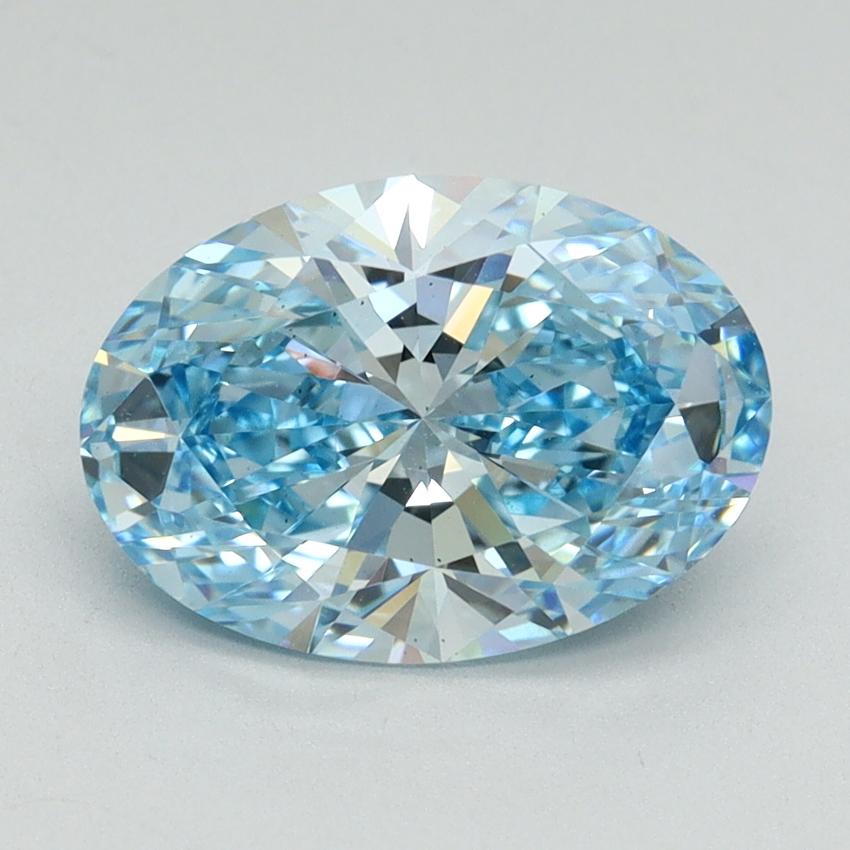 2.30 Ct. Fancy Vivid Blue Oval Lab Grown Diamond
