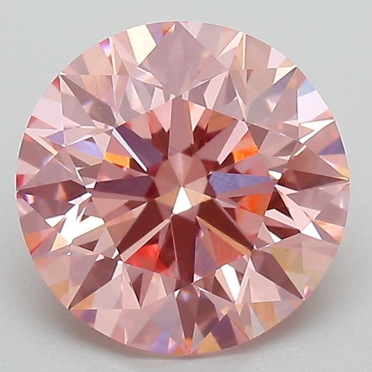 3.01 Ct. Fancy Vivid Pink Round Lab Grown Diamond