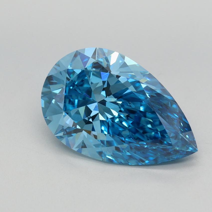 3.84 Ct. Fancy Vivid Blue Pear Lab Grown Diamond
