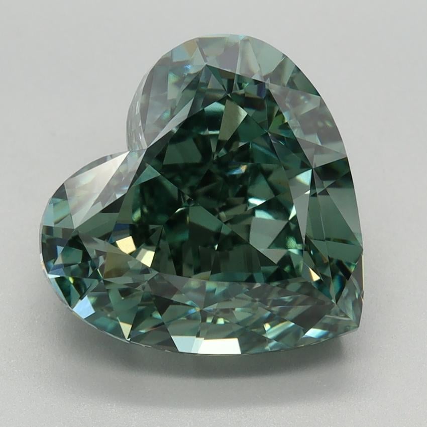 5.07 Ct. Fancy Vivid Bluish Green Heart Lab Grown Diamond