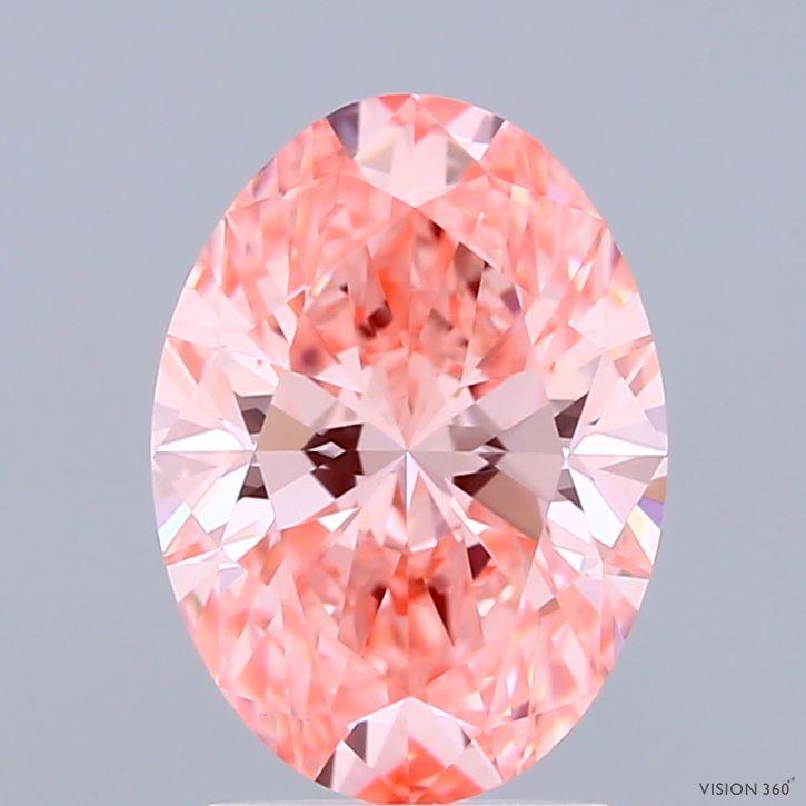 2.05 Ct. Fancy Vivid Pink Oval Lab Grown Diamond
