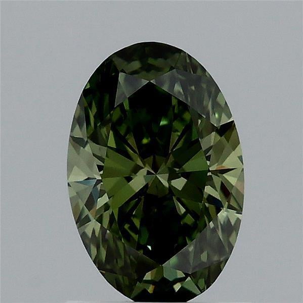 1.07 Ct. Fancy Vivid Green Oval Lab Grown Diamond