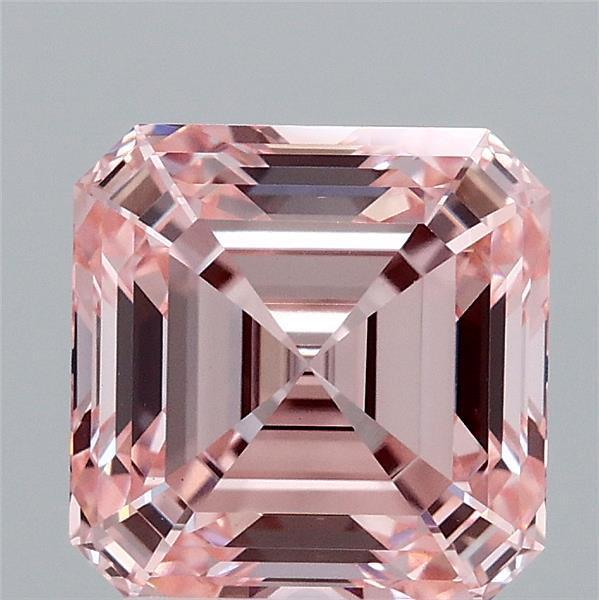 2.55 Ct. Fancy Intense Pink Asscher Lab Grown Diamond