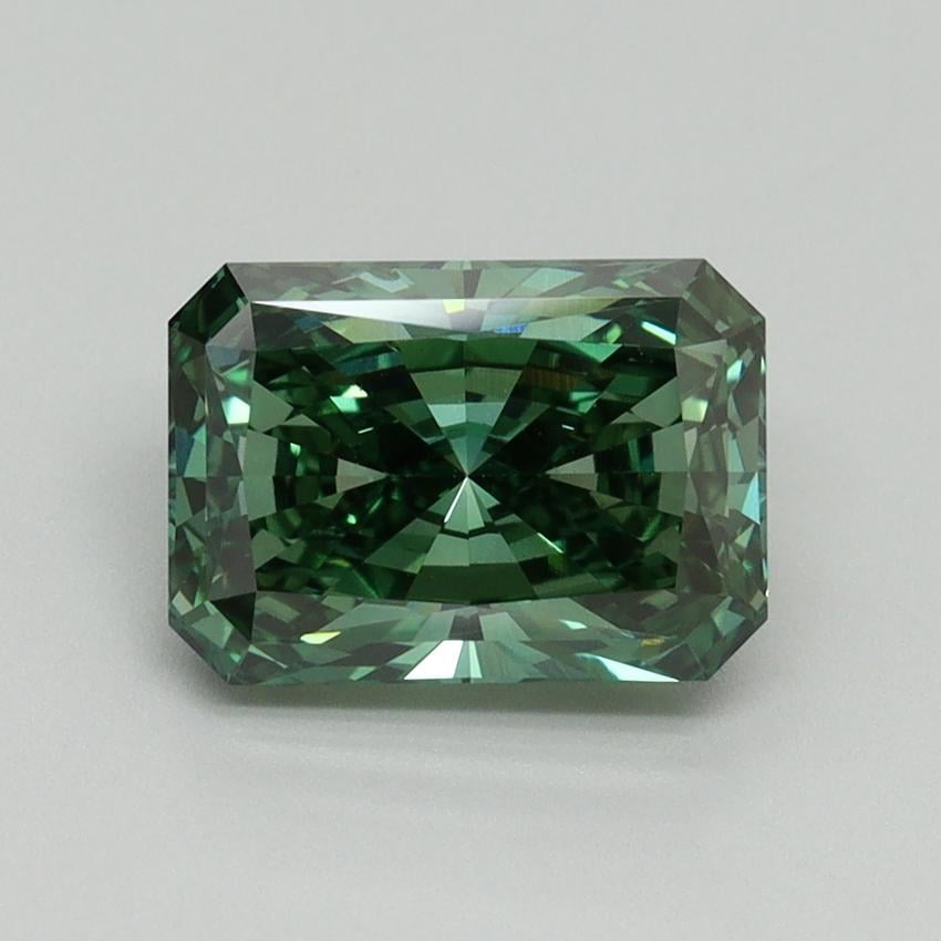 2.01 Ct. Fancy Vivid Green Radiant Lab Grown Diamond