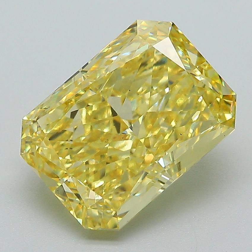 4.10 Ct. Fancy Vivid Yellow Radiant Lab Grown Diamond