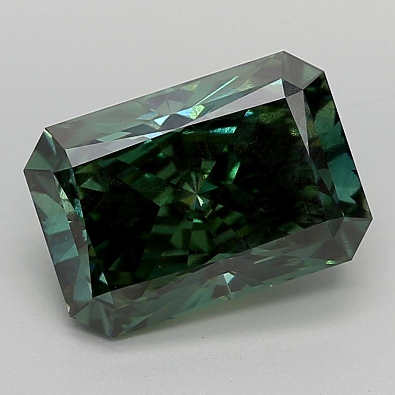 5.02 Ct. Fancy Vivid  Green Radiant Lab Grown Diamond