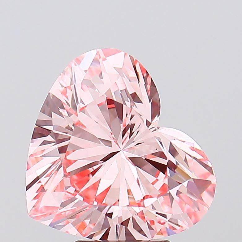 5.04 Ct. Fancy Vivid Pink Heart Lab Grown Diamond
