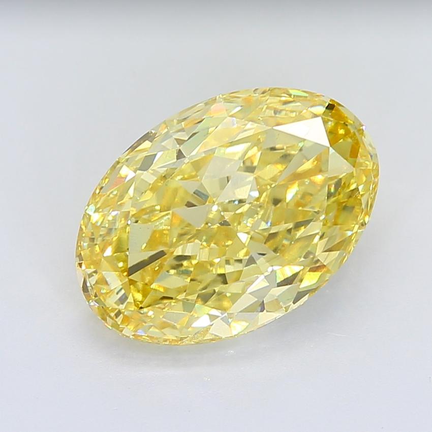 10.04 Ct. Fancy Intense Yellow Oval Lab Grown Diamond