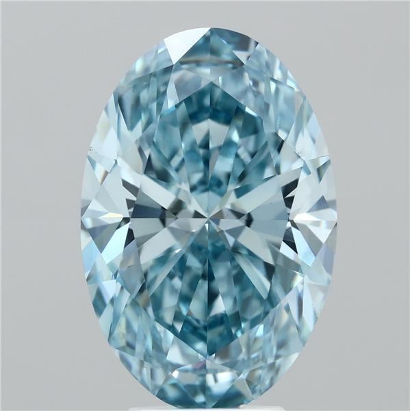 5.53 Ct. Fancy Vivid Blue Oval Lab Grown Diamond