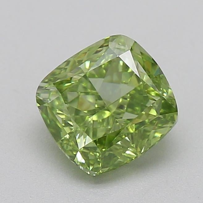 1.01 Ct. Fancy Vivid  Green Cushion Lab Grown Diamond