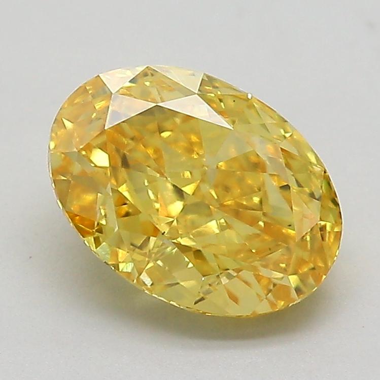 1.06 Ct. Fancy Vivid  Yellow Oval Lab Grown Diamond