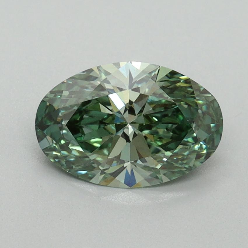 1.17 Ct. Fancy Vivid Green Oval Lab Grown Diamond