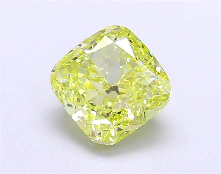 1.68 Ct. Fancy Vivid  Yellow Cushion Lab Grown Diamond