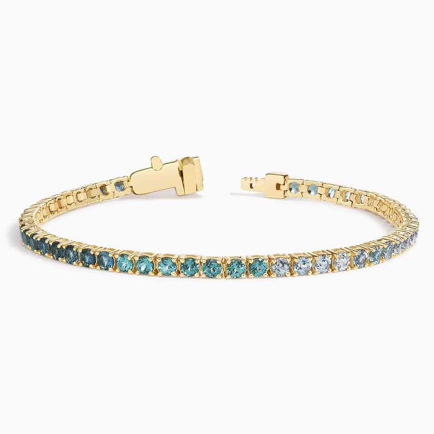 Coastal Ombre Gemstone Tennis Bracelet in 14K Yellow Gold