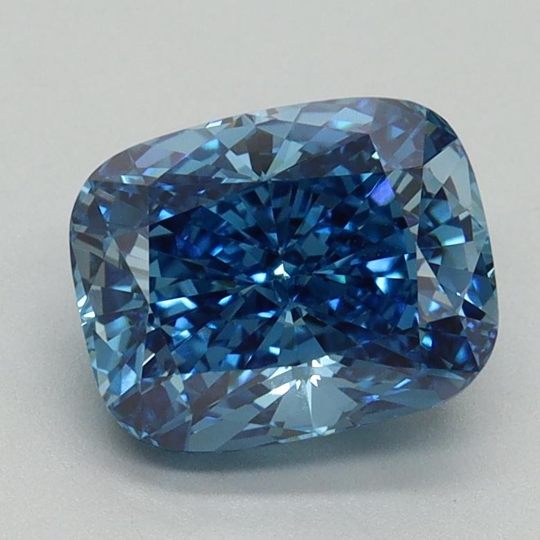 2.03 Ct. Fancy Vivid Blue Cushion Lab Grown Diamond