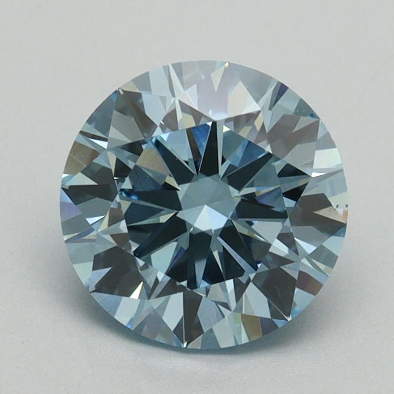 1.79 Ct. Fancy Vivid Blue Round Lab Grown Diamond