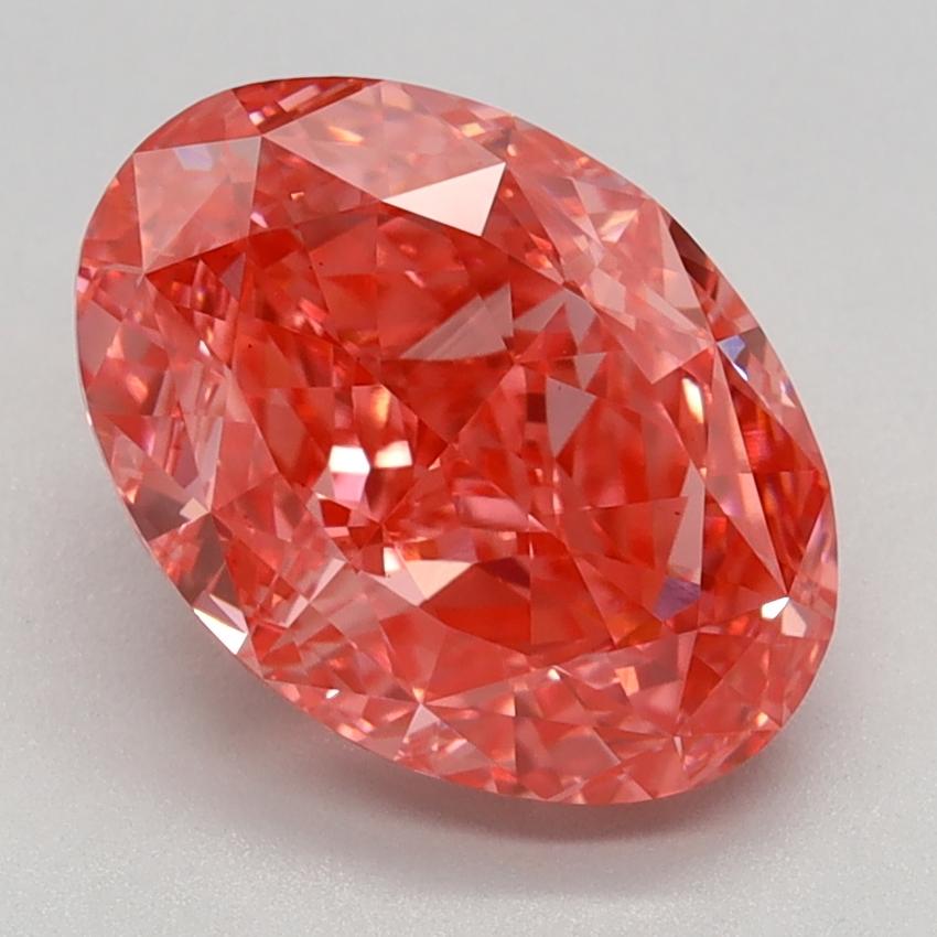 3.13 Ct. Fancy Vivid Pink Oval Lab Grown Diamond