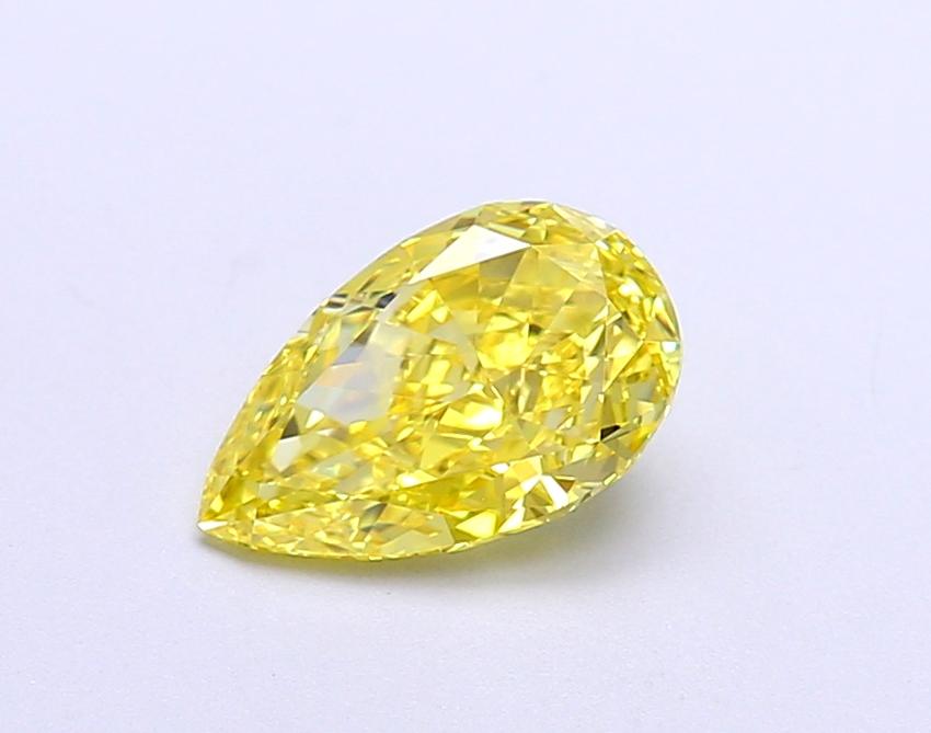 1.14 Ct. Fancy Vivid  Yellow Pear Lab Grown Diamond