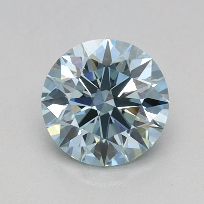 0.51 Ct. Fancy Intense Greenish Blue Round Lab Grown Diamond