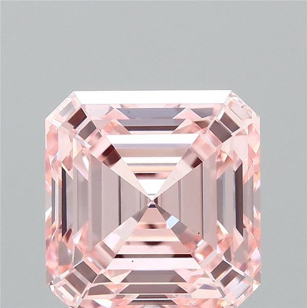 3.01 Ct. Fancy Intense Pink Asscher Lab Grown Diamond