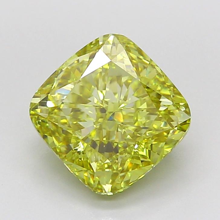 3.50 Ct. Fancy Intense  Yellow Cushion Lab Grown Diamond