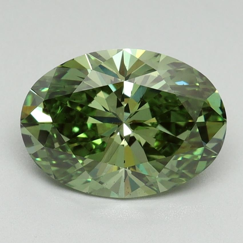 2.00 Ct. Fancy Vivid Pacific Green Oval Lab Grown Diamond
