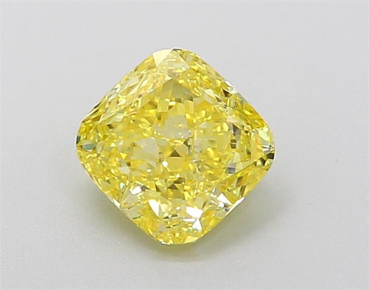 1.07 Ct. Fancy Vivid  Yellow Cushion Lab Grown Diamond