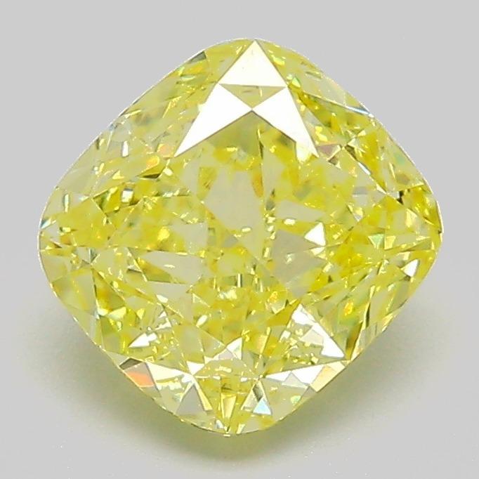 1.82 Ct. Fancy Vivid  Yellow Cushion Lab Grown Diamond