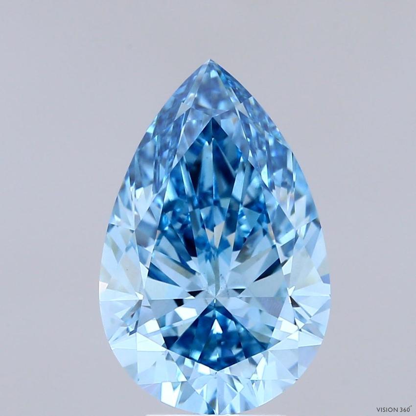4.02 Ct. Fancy Vivid Blue Pear Lab Grown Diamond