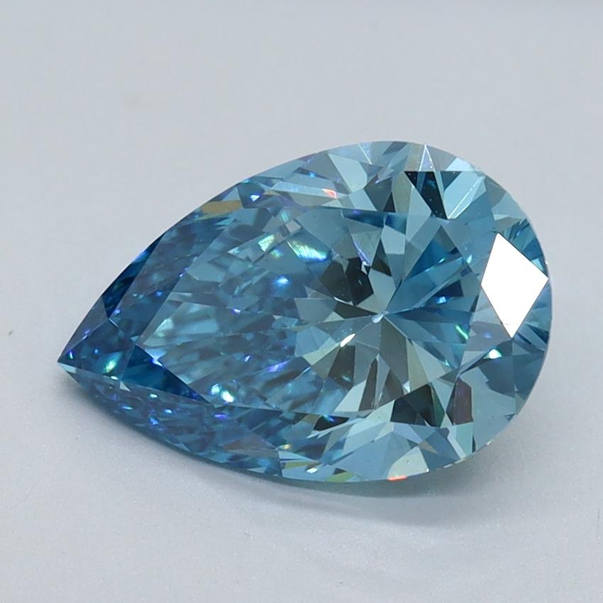 2.04 Ct. Fancy Vivid Malibu Blue Pear Lab Grown Diamond