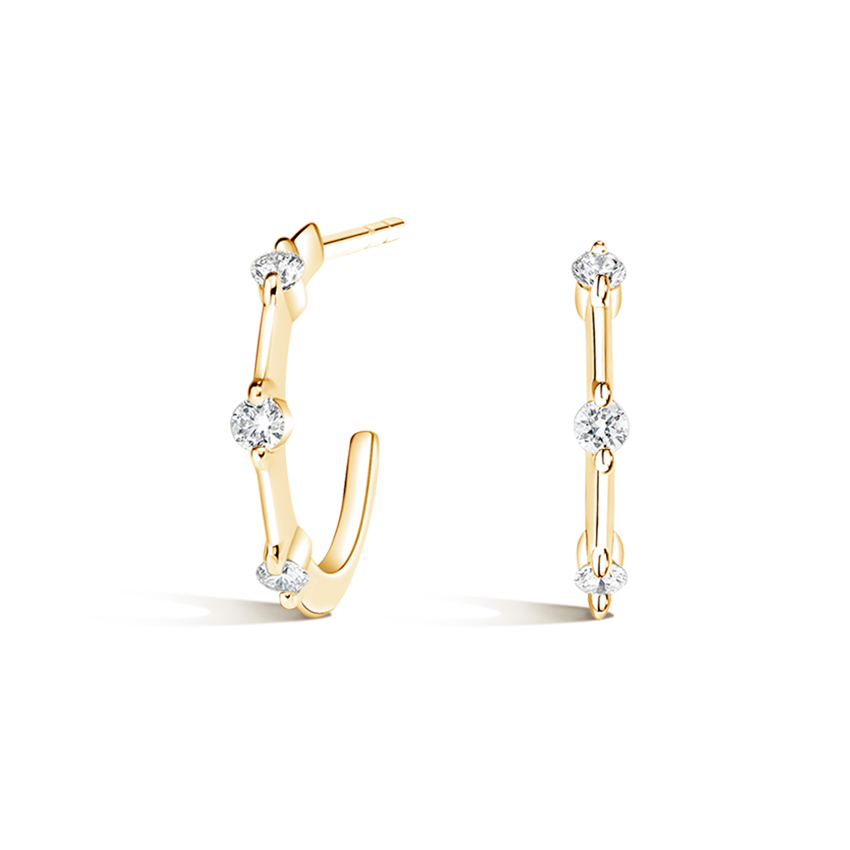 Aimee Small Diamond Hoop Earrings (1/6 ct. tw.) in 18K Yellow Gold