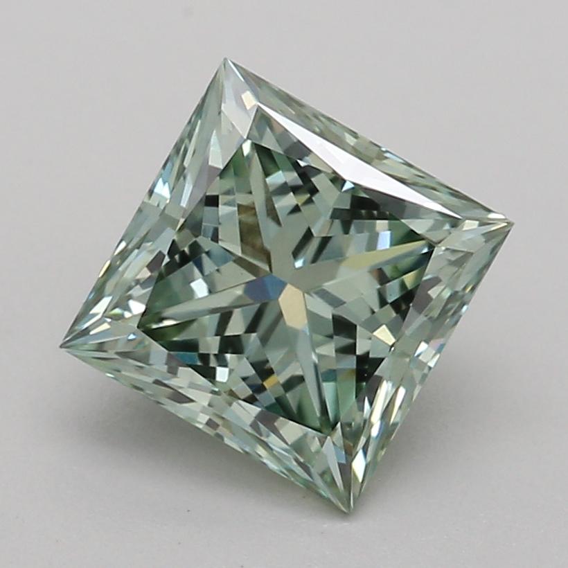 1.05 Ct. Fancy Vivid Green Princess Lab Grown Diamond