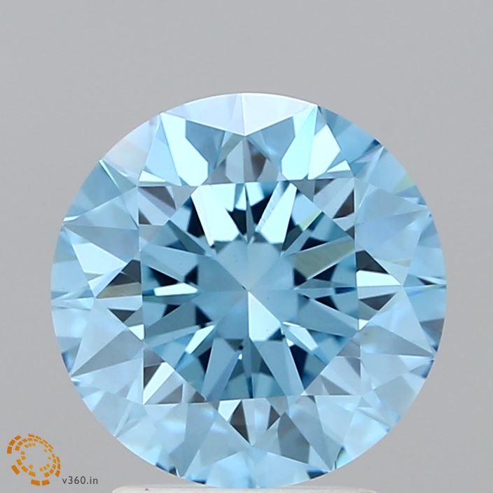 2.66 Ct. Fancy Vivid Blue Round Lab Grown Diamond