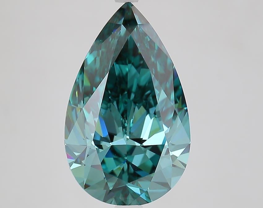 5.74 Ct. Fancy Vivid Green Pear Lab Grown Diamond
