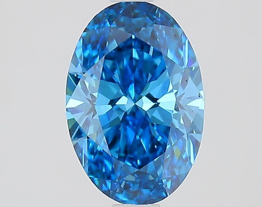 1.33 Ct. Fancy Vivid Blue Oval Lab Grown Diamond