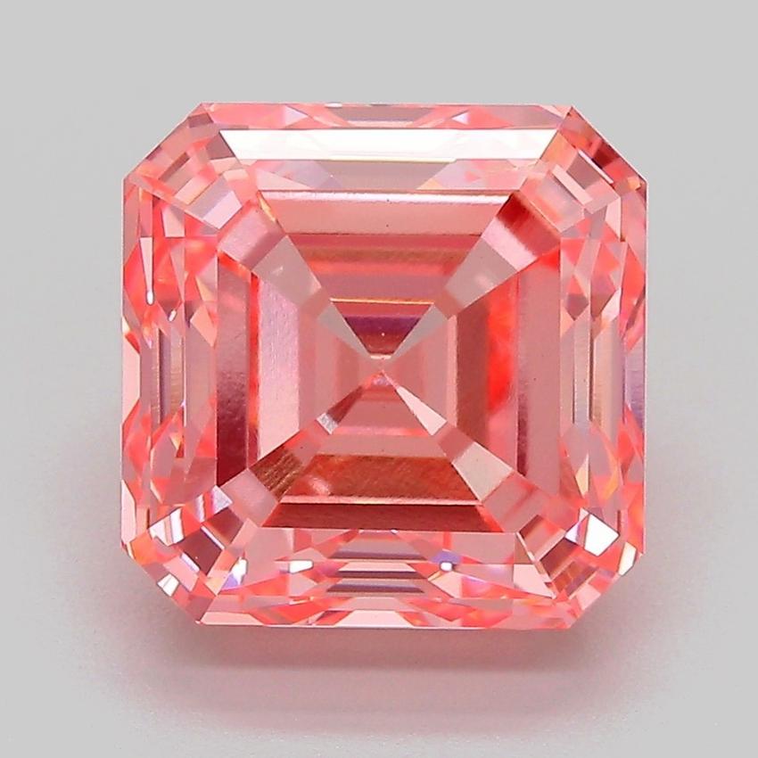 5.67 Ct. Fancy Vivid Pink Asscher Lab Grown Diamond