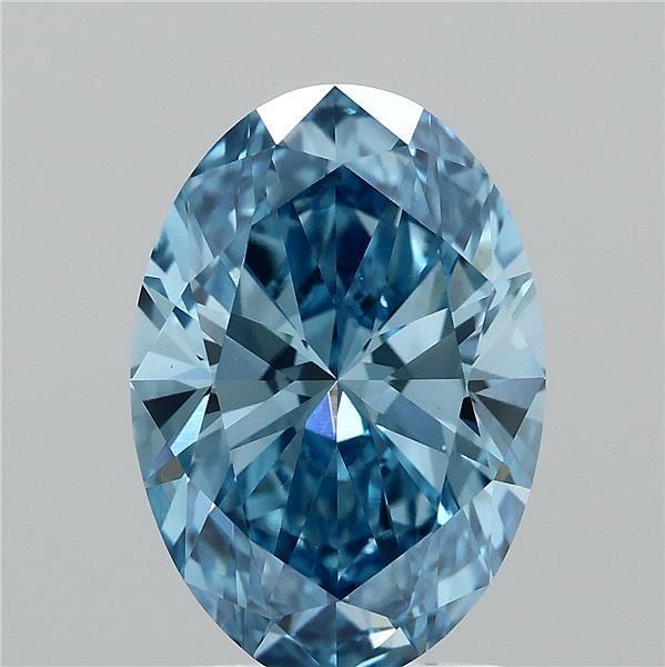 2.04 Ct. Fancy Vivid Blue Oval Lab Grown Diamond