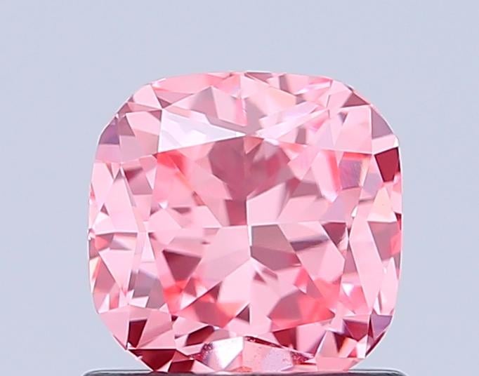 1.02 Ct. Fancy Vivid Pink Cushion Lab Grown Diamond