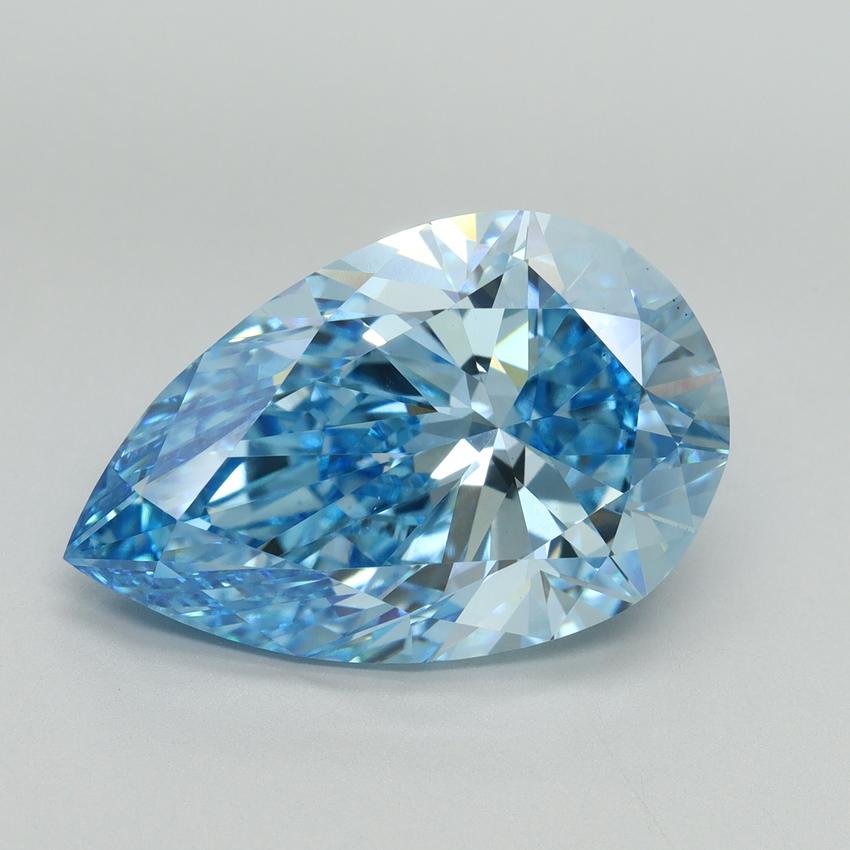 10.27 Ct. Fancy Vivid Blue Pear Lab Grown Diamond