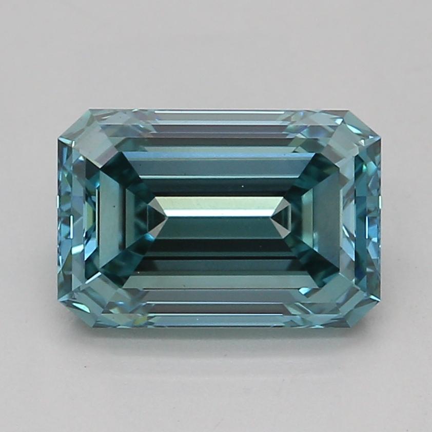 1.07 Ct. Fancy Intense Greenish Blue Emerald Lab Grown Diamond