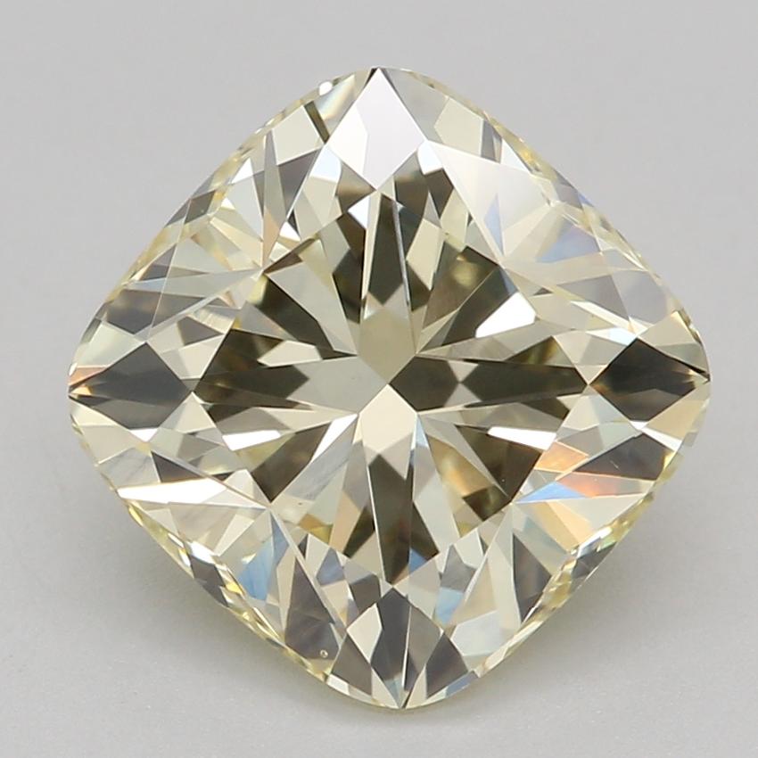 2.08 Ct. Fancy Light Yellow Cushion Lab Grown Diamond