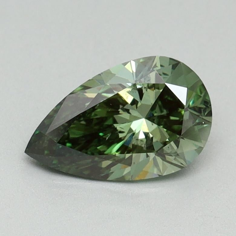 0.90 Ct. Fancy Vivid Green Pear Lab Grown Diamond