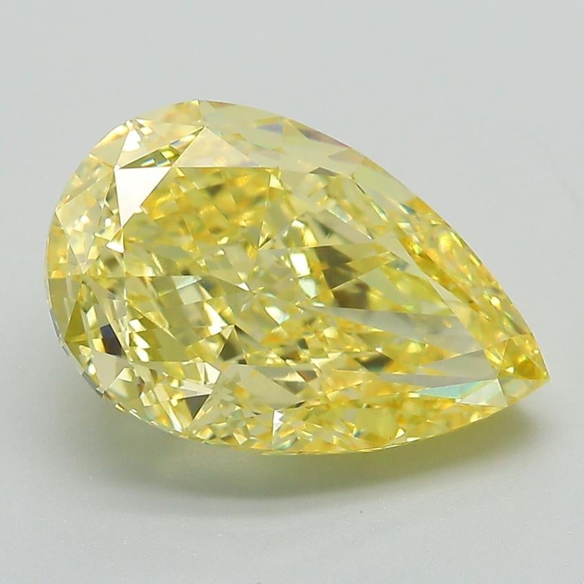 5.09 Ct. Fancy Vivid Yellow Pear Lab Grown Diamond
