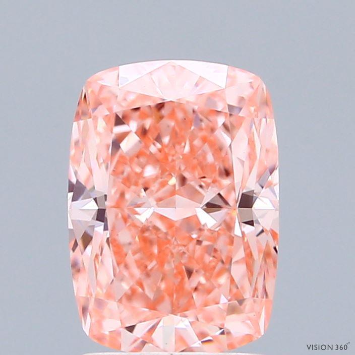 2.10 Ct. Fancy Vivid Pink Cushion Lab Grown Diamond