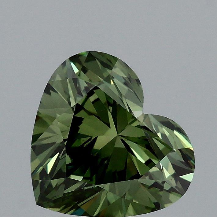 1.51 Ct. Fancy Vivid Green Heart Lab Grown Diamond