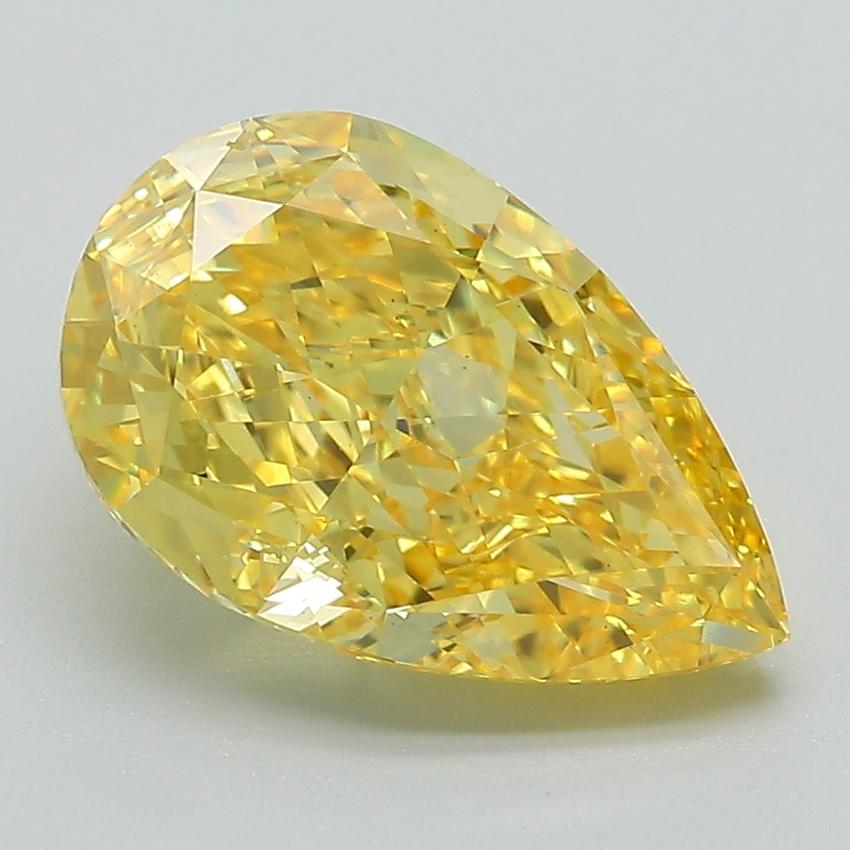 3.05 Ct. Fancy Vivid Yellow Pear Lab Grown Diamond