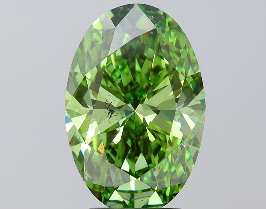 4.00 Ct. Fancy Vivid Green Oval Lab Grown Diamond
